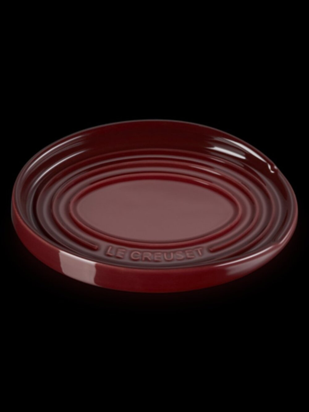 Le Creuset Stoneware Oval Spoon Rest Rhone Garnet NEW